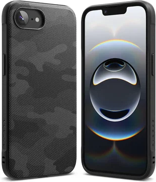 Ringke Onyx Apple iPhone 17e / 16e Hoesje Flexibel TPU Back Cover Camo Zwart