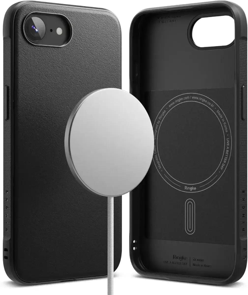 Ringke Onyx Magnetic iPhone 17e / 16e Hoesje MagSafe Back Cover Zwart afbeelding 1