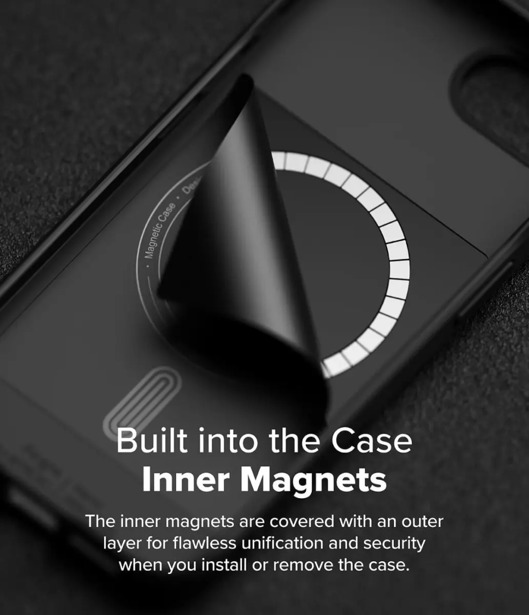 Ringke Onyx Magnetic iPhone 17e / 16e Hoesje MagSafe Back Cover Zwart afbeelding 8