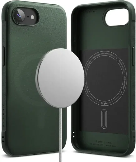 Ringke Onyx Magnetic iPhone 17e / 16e Hoesje MagSafe Back Cover Groen afbeelding 1