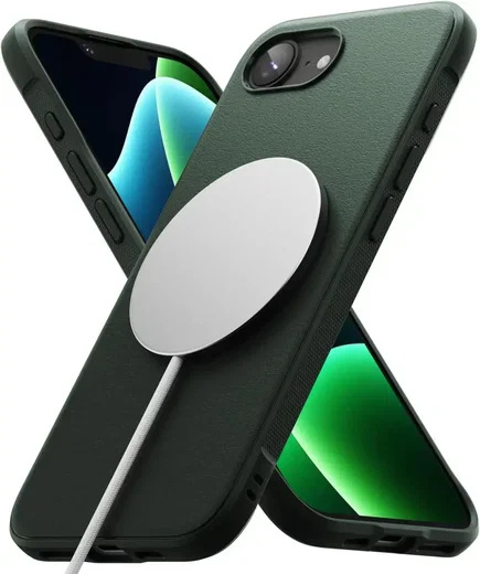 Ringke Onyx Magnetic iPhone 17e / 16e Hoesje MagSafe Back Cover Groen afbeelding 2