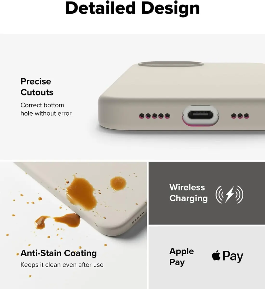 Ringke Silicone Magnetic iPhone 17e / 16e Hoesje MagSafe Back Cover Beige afbeelding 8