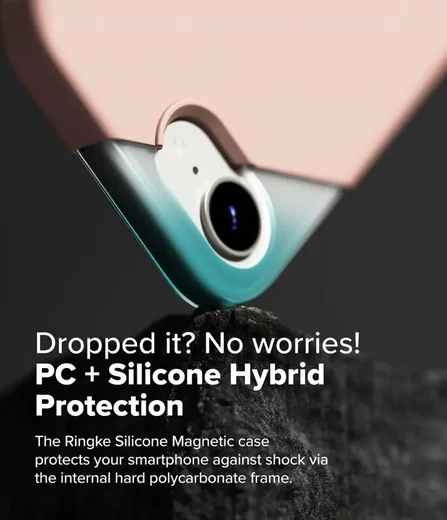 Ringke Silicone Magnetic iPhone 17e / 16e Hoesje MagSafe Back Cover Roze afbeelding 6