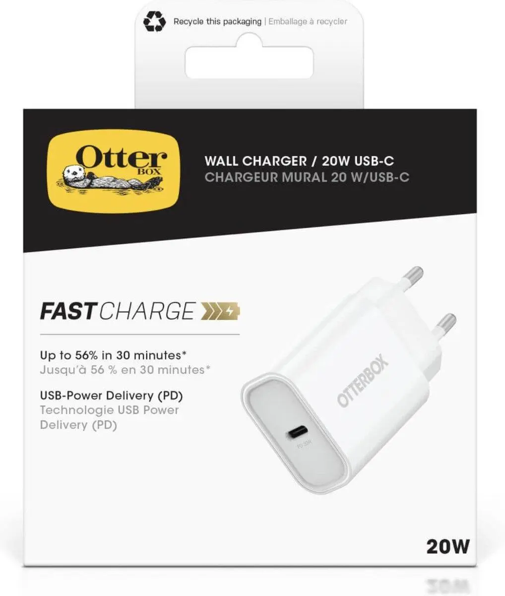 OtterBox 20W GaN USB-C Oplader Power Delivery Snellader Wit afbeelding 4