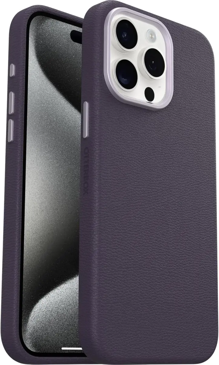 OtterBox Symmetry Cactus Leer MagSafe Apple iPhone 15 Pro Max Hoesje Paars afbeelding 1