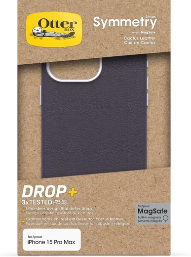 OtterBox Symmetry Cactus Leer MagSafe Apple iPhone 15 Pro Max Hoesje Paars afbeelding 5