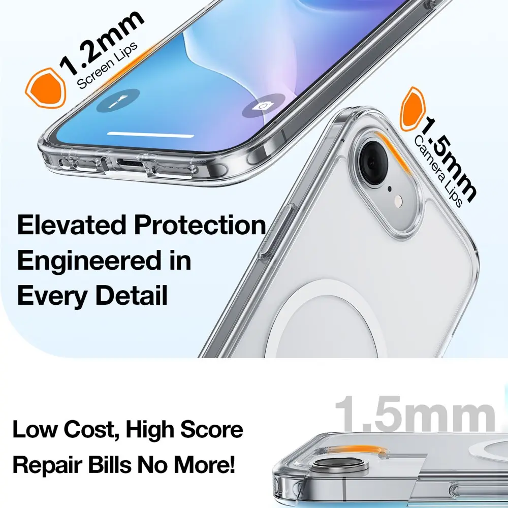 TORRAS Guardian Magnetic iPhone 17e / 16e Hoesje MagSafe Back Cover Transparant afbeelding 6