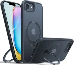 TORRAS Ostand Spin Apple iPhone 17e / 16e Hoesje 360° MagSafe Stand Zwart afbeelding