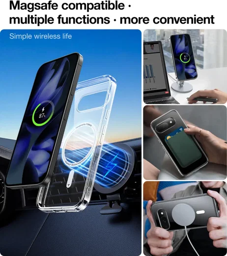 TORRAS Diamond Mag Google Pixel 9a Hoesje MagSafe Back Cover Transparant afbeelding 4