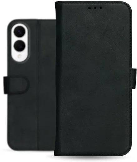 Rosso Deluxe Samsung Galaxy S25 Edge Hoesje Echt Leer Book Case Zwart afbeelding 11
