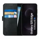 Rosso Deluxe Samsung Galaxy S25 Edge Hoesje Echt Leer Book Case Zwart