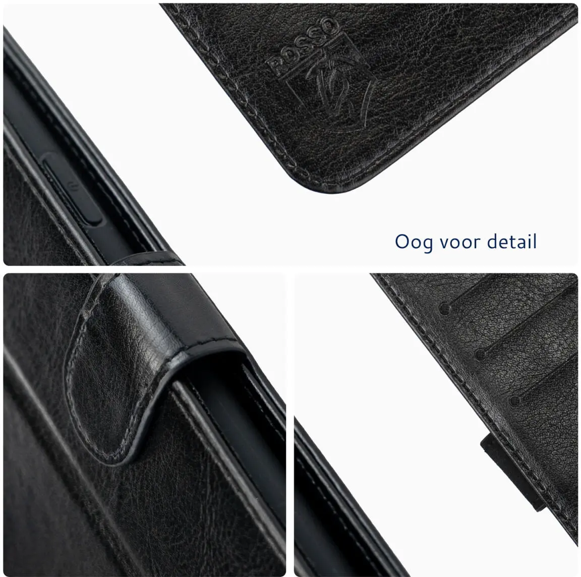 Rosso Element Samsung Galaxy S25 Edge Hoesje Book Case Wallet Zwart afbeelding 6