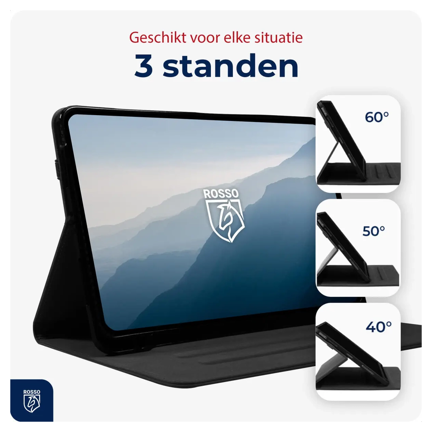 Rosso Deluxe Samsung Galaxy Tab S10 FE Plus Hoes Book Case Echt Leer Zwart afbeelding 5