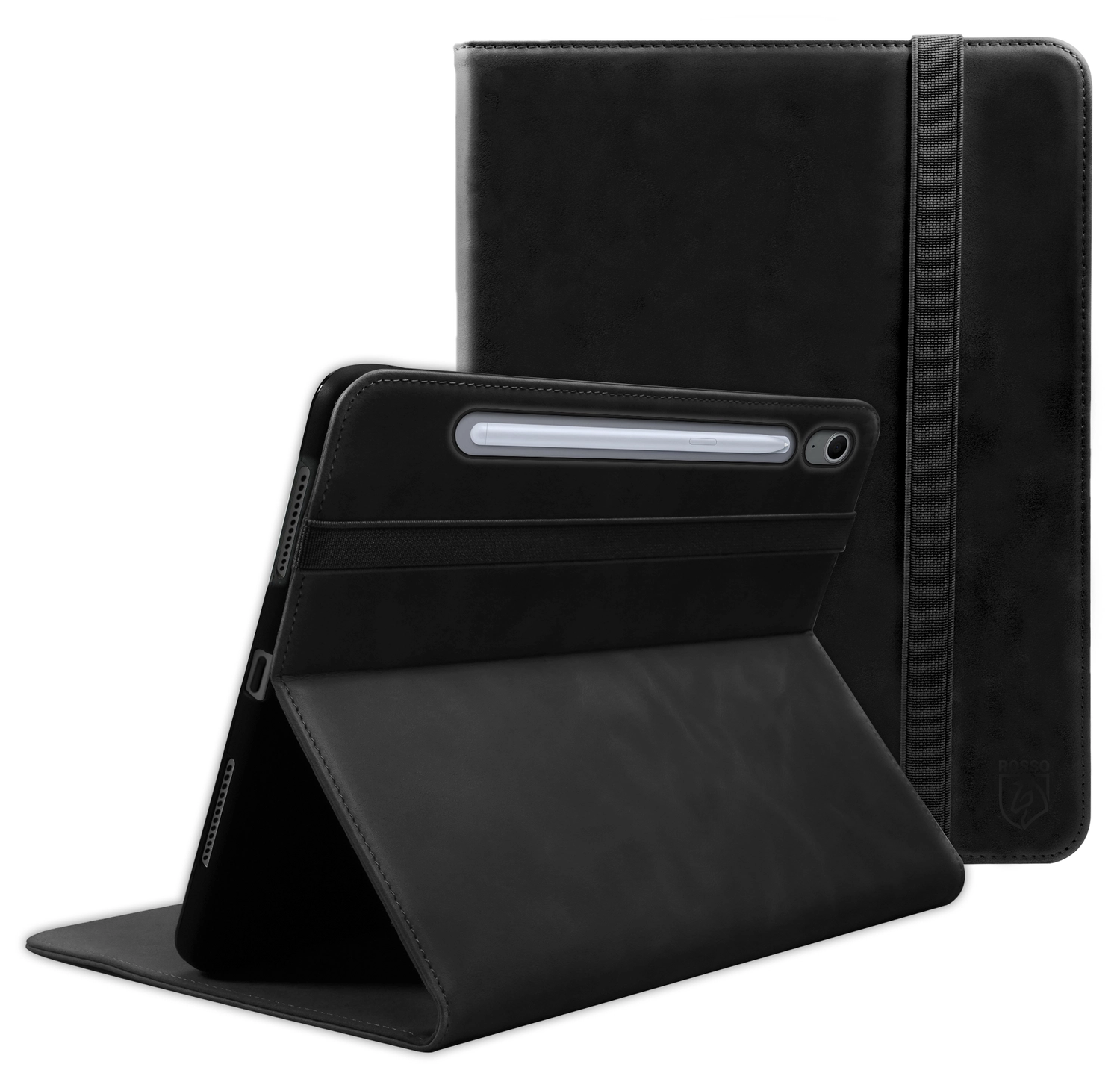 Rosso Deluxe Samsung Galaxy Tab S10 FE Plus Hoes Book Case Echt Leer Zwart afbeelding 1
