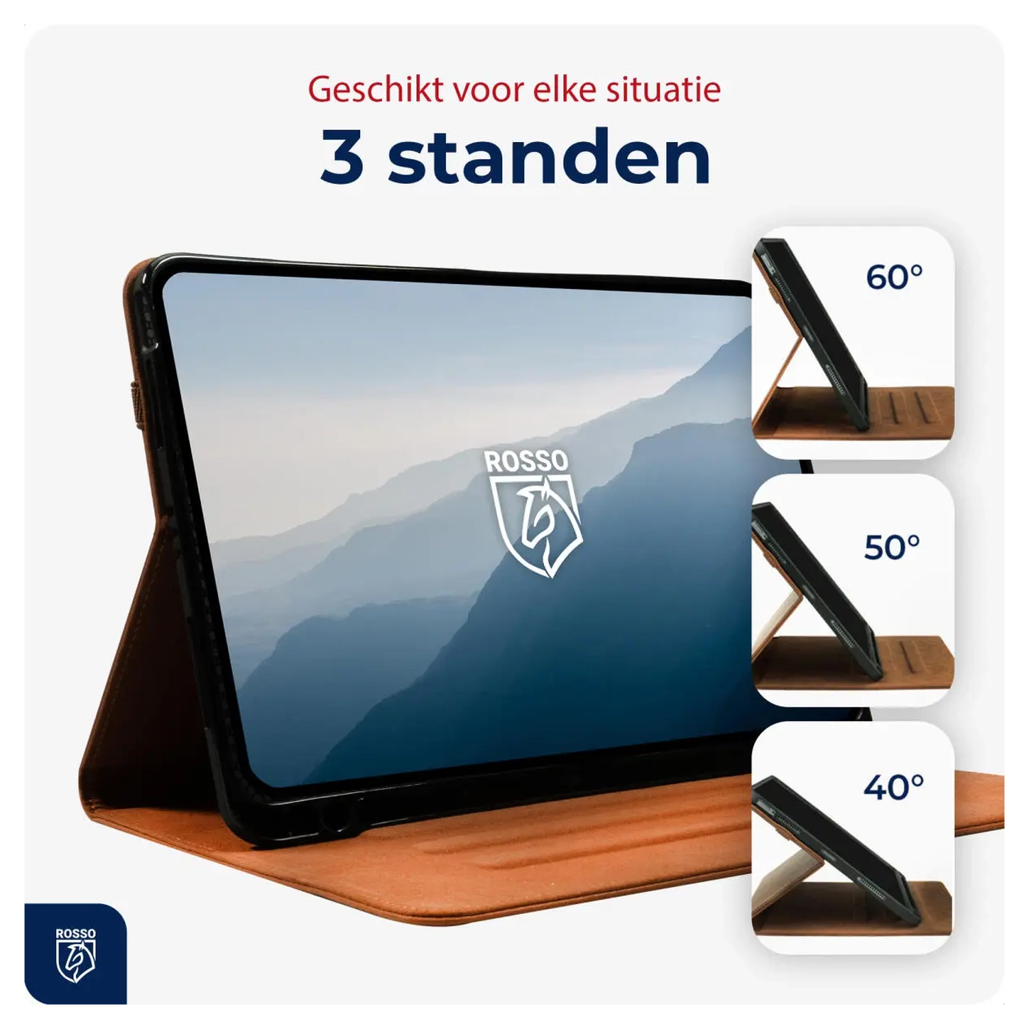 Rosso Deluxe Samsung Galaxy Tab S10 FE Plus Hoes Book Case Echt Leer Bruin afbeelding 4