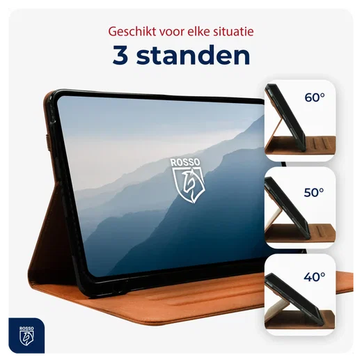 Rosso Deluxe Samsung Galaxy Tab S10 FE Plus Hoes Book Case Echt Leer Bruin afbeelding 4