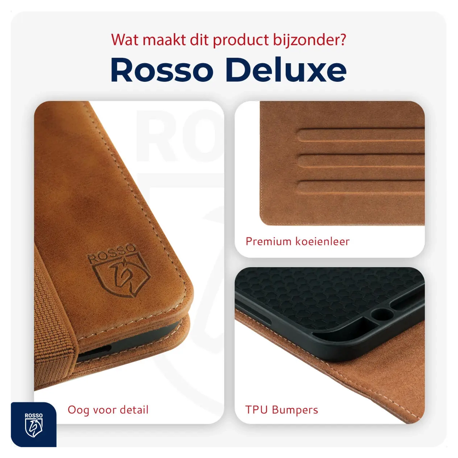 Rosso Deluxe Samsung Galaxy Tab S10 FE Plus Hoes Book Case Echt Leer Bruin afbeelding 3