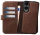 Rosso Elite Samsung Galaxy S25 Edge Hoesje met MagSafe Book Case Echt Leer Bruin afbeelding 1