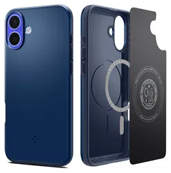 Spigen Thin Fit MagFit Apple iPhone 16 Plus Hoesje MagSafe Back Cover Blauw afbeelding