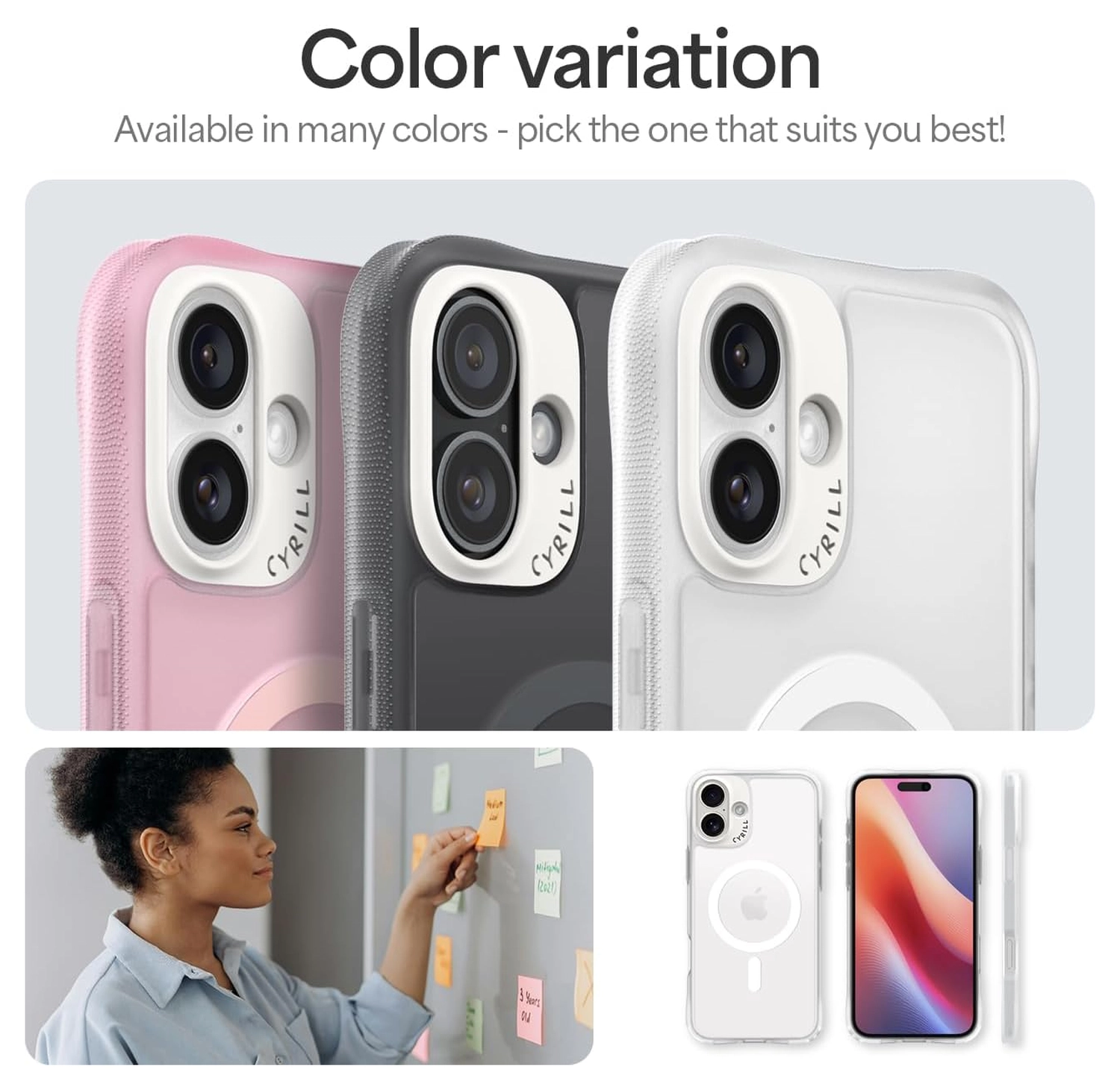 Spigen Cyrill Ultra Sheer Mag iPhone 16 Plus Hoesje MagSafe Matte Transparant afbeelding 7