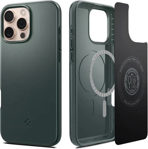 Spigen Thin Fit MagFit Apple iPhone 16 Pro Hoesje MagSafe Back Cover Groen afbeelding 1
