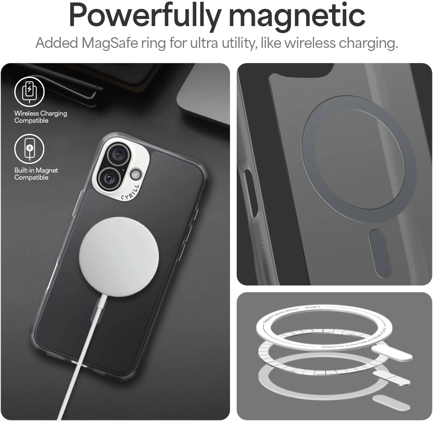 Spigen Cyrill Ultra Sheer Mag iPhone 16 Plus Hoesje MagSafe Grijs afbeelding 5