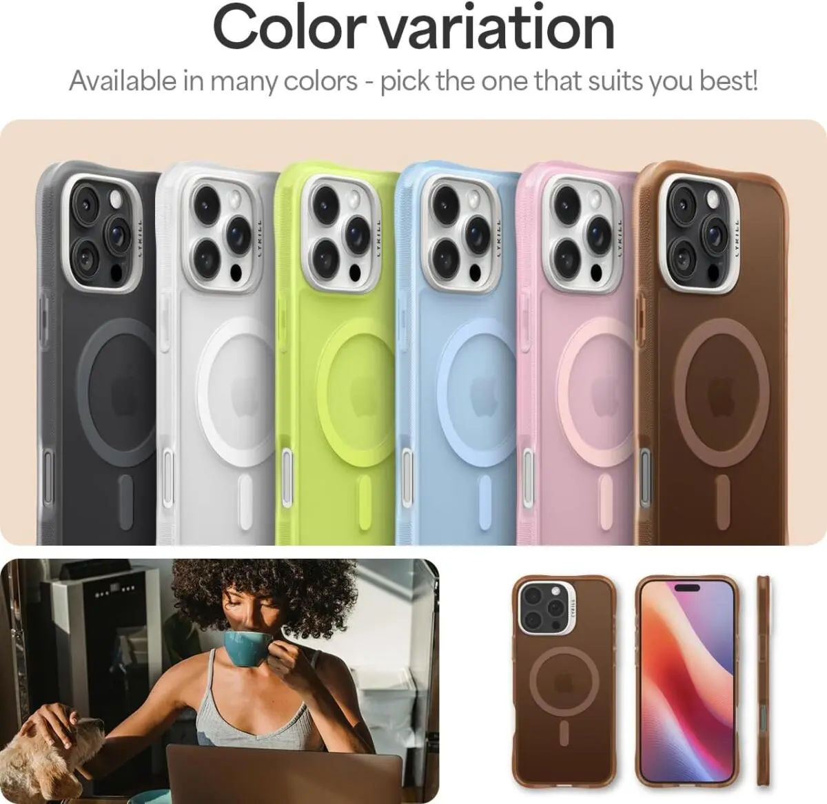 Spigen Cyrill Ultra Sheer Apple iPhone 16 Pro Hoesje met MagSafe Bruin afbeelding 7