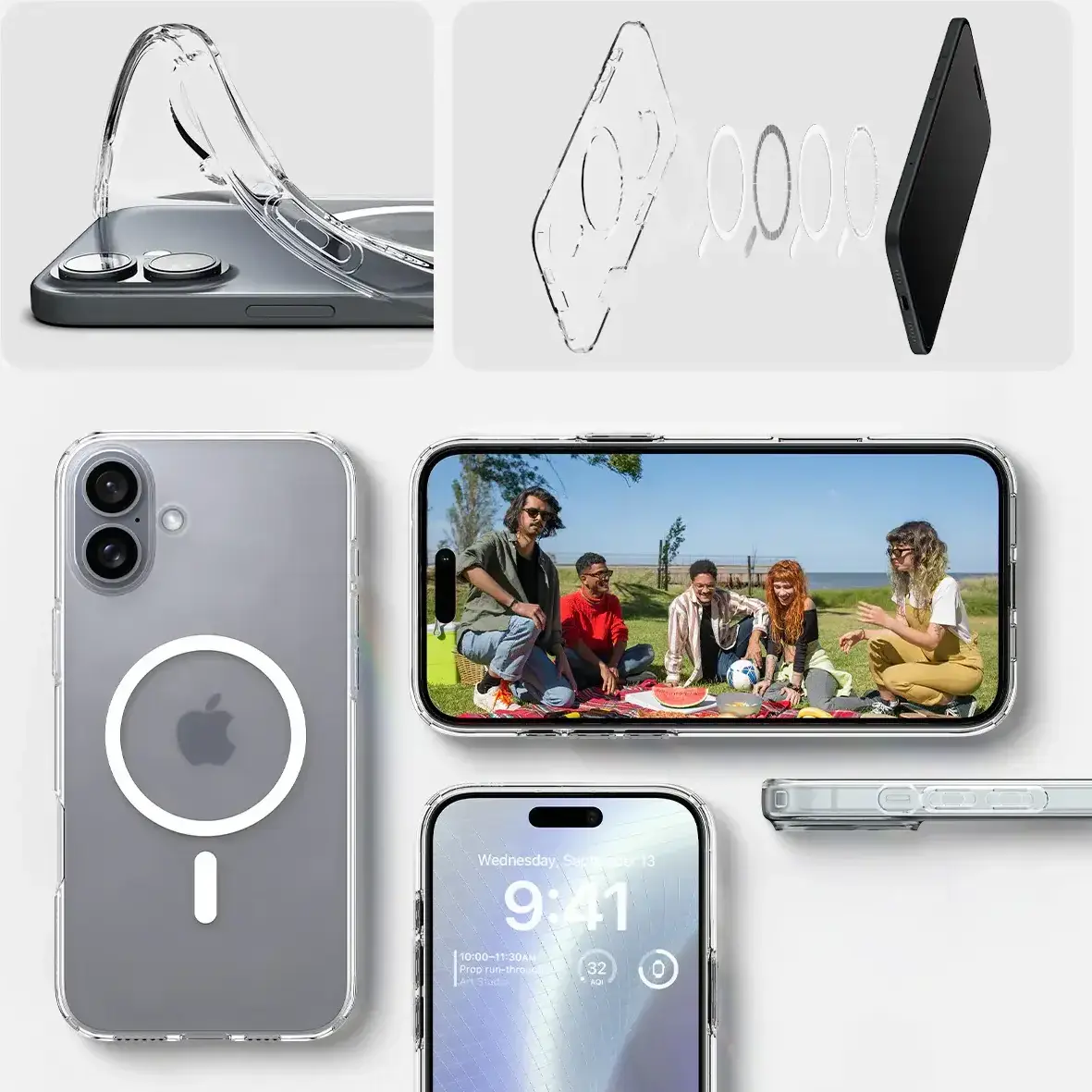 Spigen Crystal Flex MagFit iPhone 16 Hoesje MagSafe Back Cover Transparant afbeelding 7