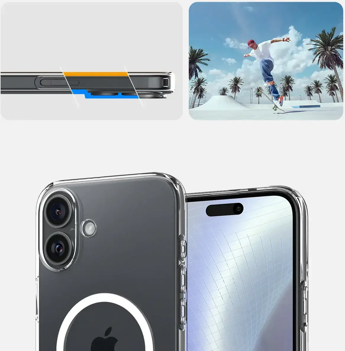Spigen Crystal Flex MagFit iPhone 16 Hoesje MagSafe Back Cover Transparant afbeelding 8