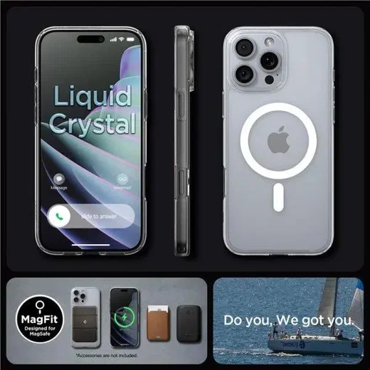Spigen Crystal Flex MagFit iPhone 16 Pro Hoesje MagSafe Transparant afbeelding 5