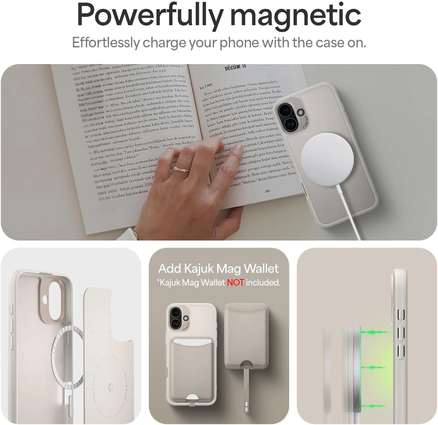 Spigen Cyrill Kajuk Mag Apple iPhone 16 Plus Hoesje MagSafe Back Cover Cream afbeelding 7