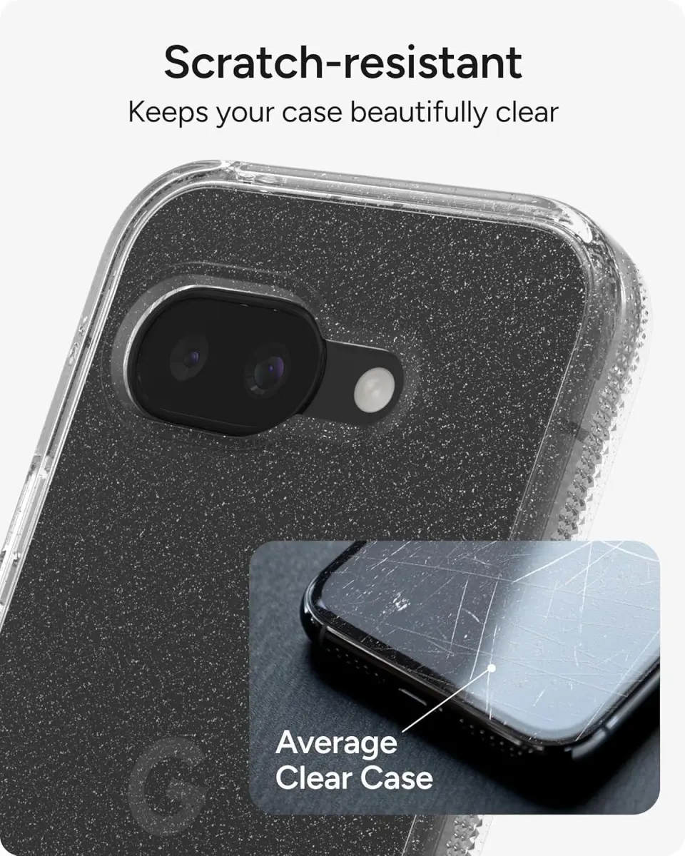 ZAGG Milan Google Pixel 9a Hoesje Grafeen Back Cover Glitter Transparant afbeelding 5