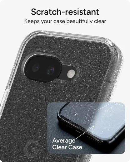 ZAGG Milan Google Pixel 9a Hoesje Grafeen Back Cover Glitter Transparant afbeelding 5