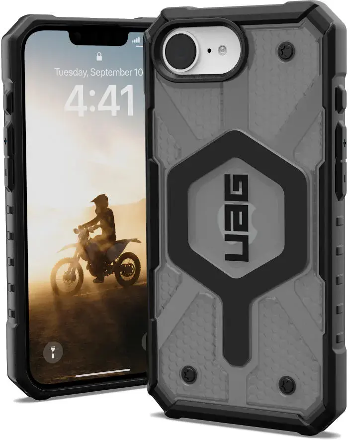 UAG Pathfinder Clear Apple iPhone 17e / 16e Hoesje MagSafe Back Cover Ash afbeelding 1