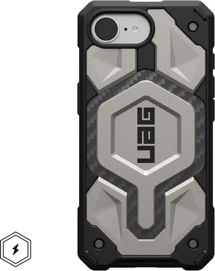 UAG Monarch Pro Apple iPhone 17e / 16e Hoesje MagSafe Back Cover Titanium afbeelding 2