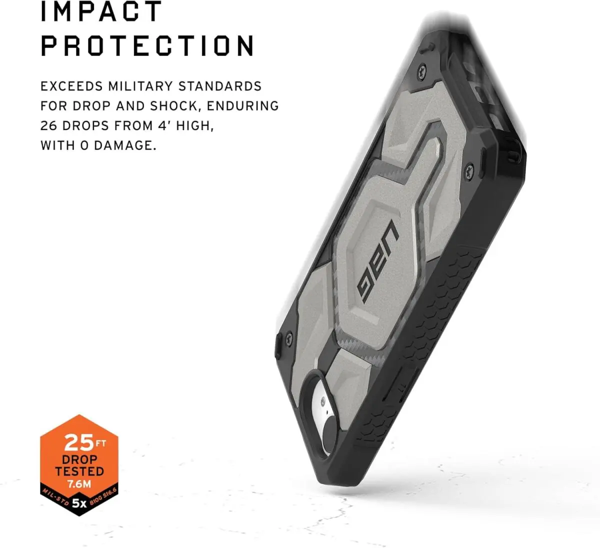 UAG Monarch Pro Apple iPhone 17e / 16e Hoesje MagSafe Back Cover Titanium afbeelding 9