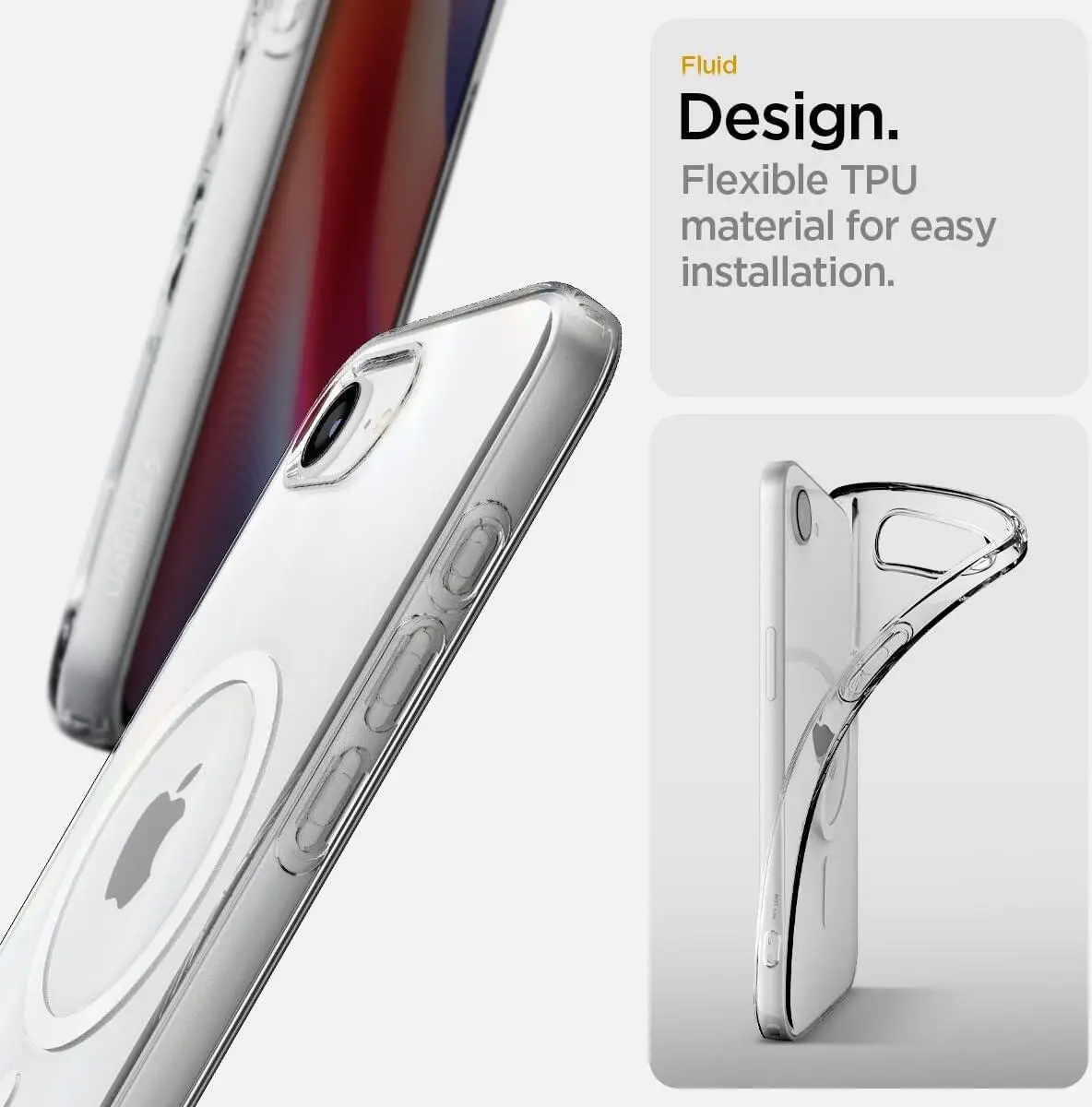 Spigen Liquid Crystal iPhone 17e / 16e Hoesje MagSafe Back Cover Transparant afbeelding 3