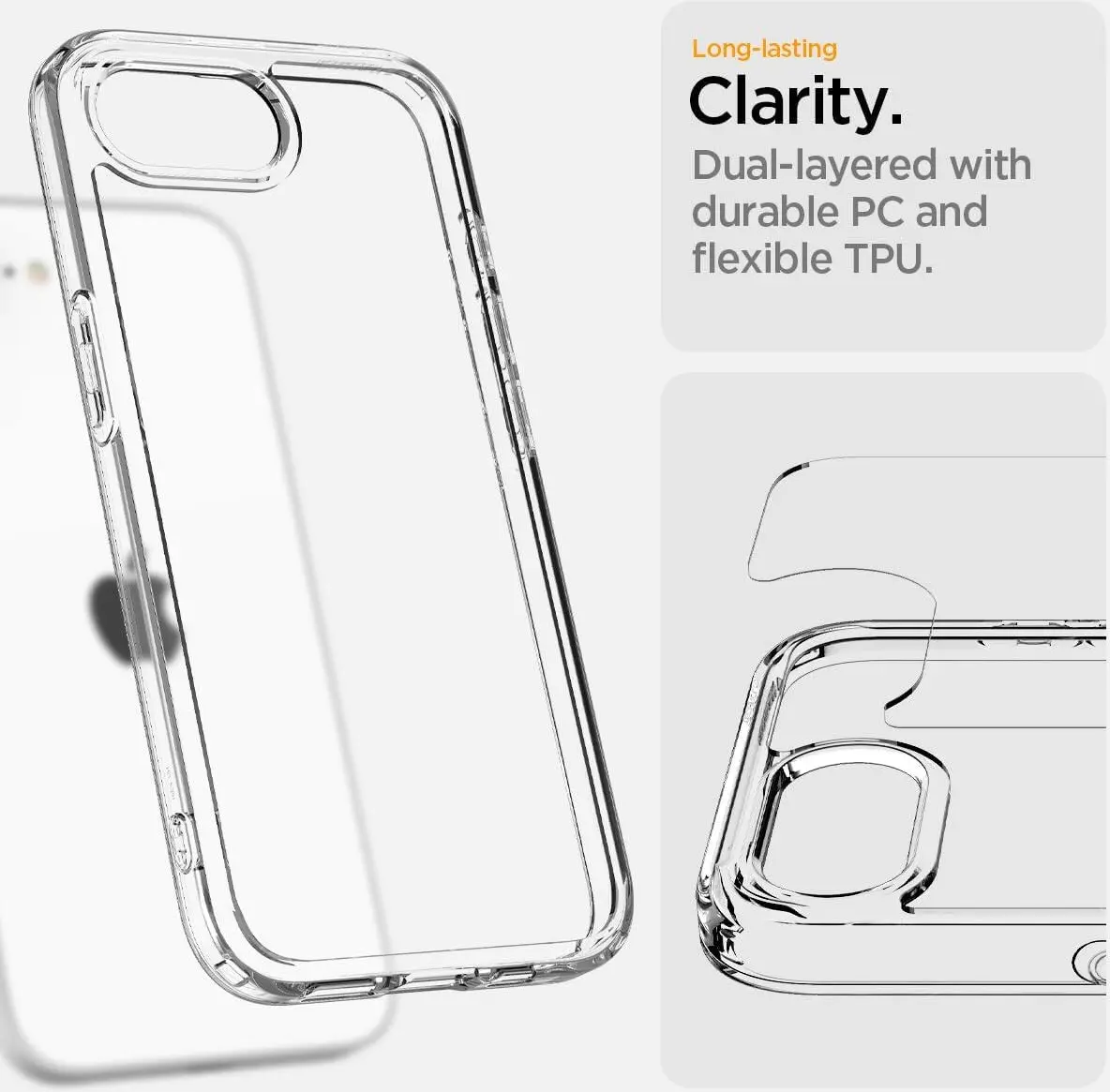 Spigen Ultra Hybrid Apple iPhone 17e / 16e Hoesje Back Cover Transparant afbeelding 6