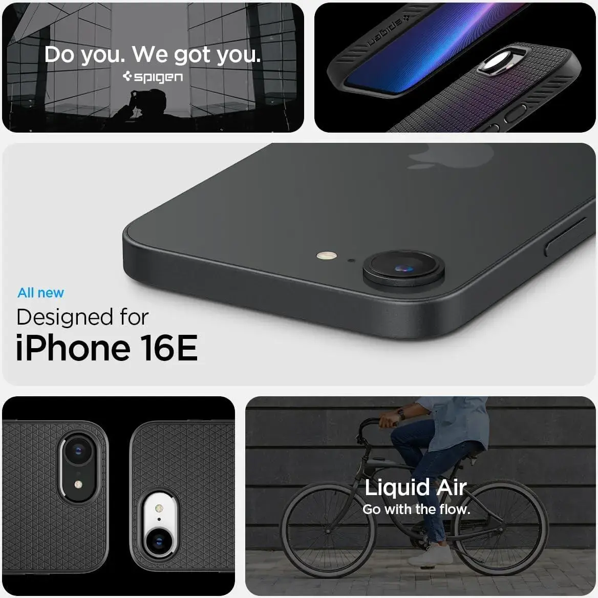 Spigen Liquid Air Apple iPhone 17e / 16e Hoesje Back Cover Zwart afbeelding 2