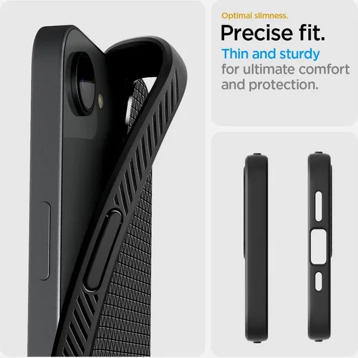 Spigen Liquid Air Apple iPhone 17e / 16e Hoesje Back Cover Zwart afbeelding 4