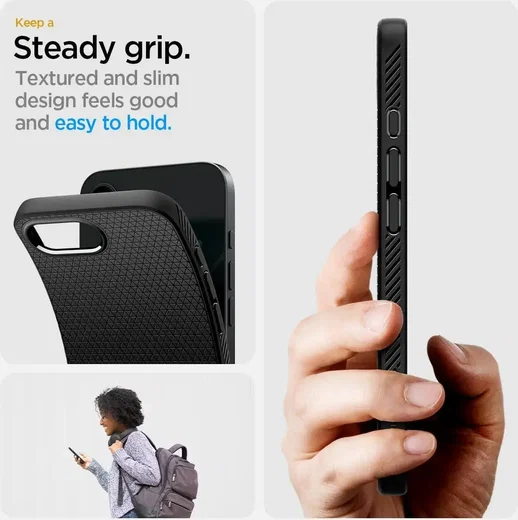 Spigen Liquid Air Apple iPhone 17e / 16e Hoesje Back Cover Zwart afbeelding 6