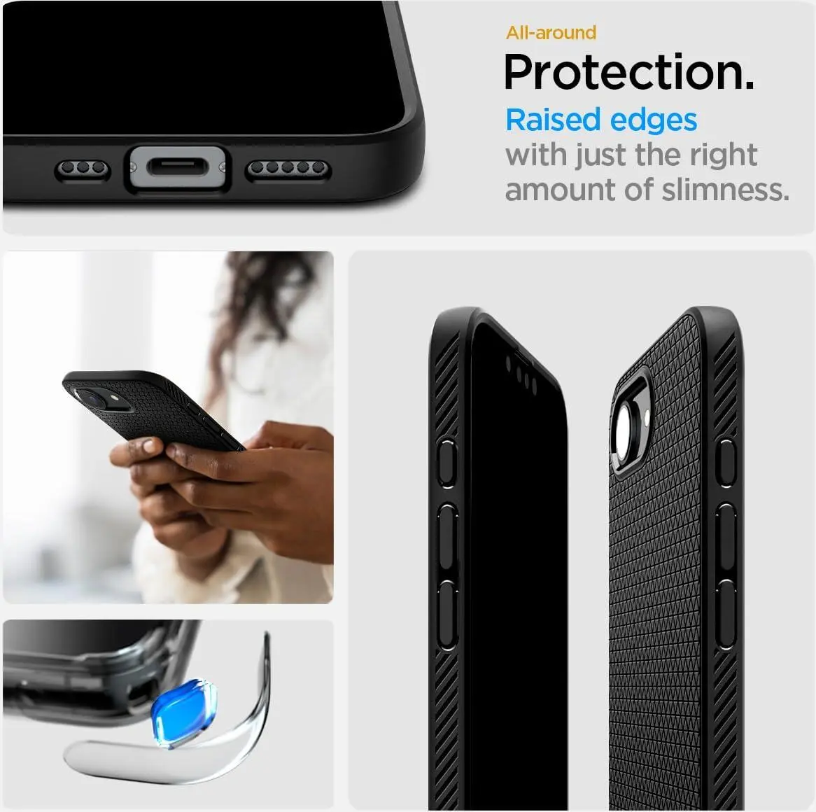 Spigen Liquid Air Apple iPhone 17e / 16e Hoesje Back Cover Zwart afbeelding 7