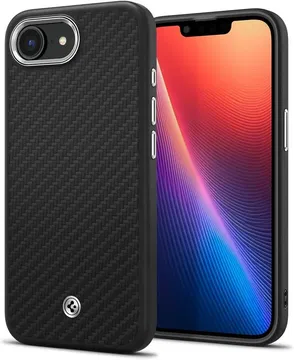 Spigen Enzo Aramid iPhone 16e Hoesje MagSafe Aramide Back Cover Zwart