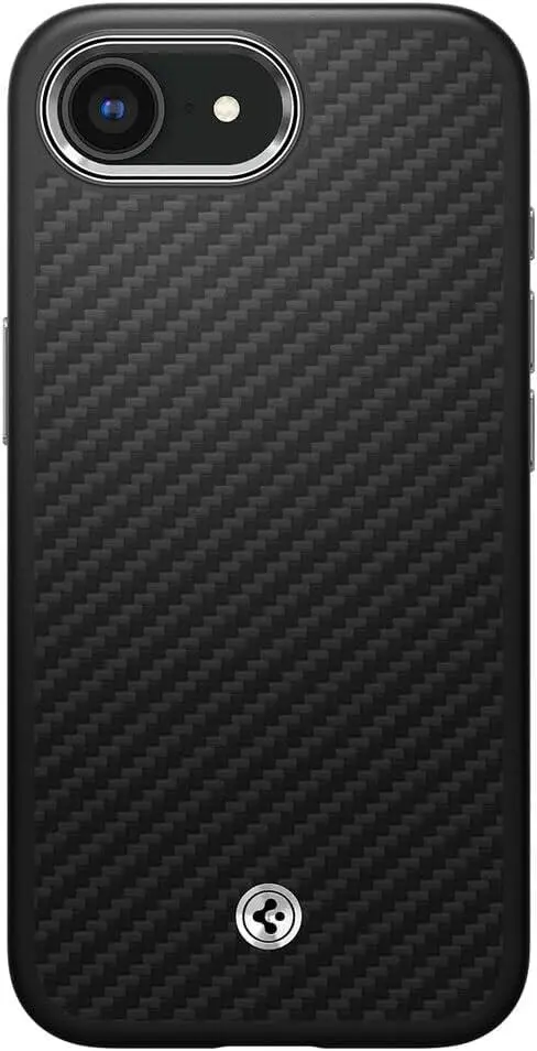 Spigen Enzo Aramid iPhone 16e Hoesje MagSafe Aramide Back Cover Zwart afbeelding 2