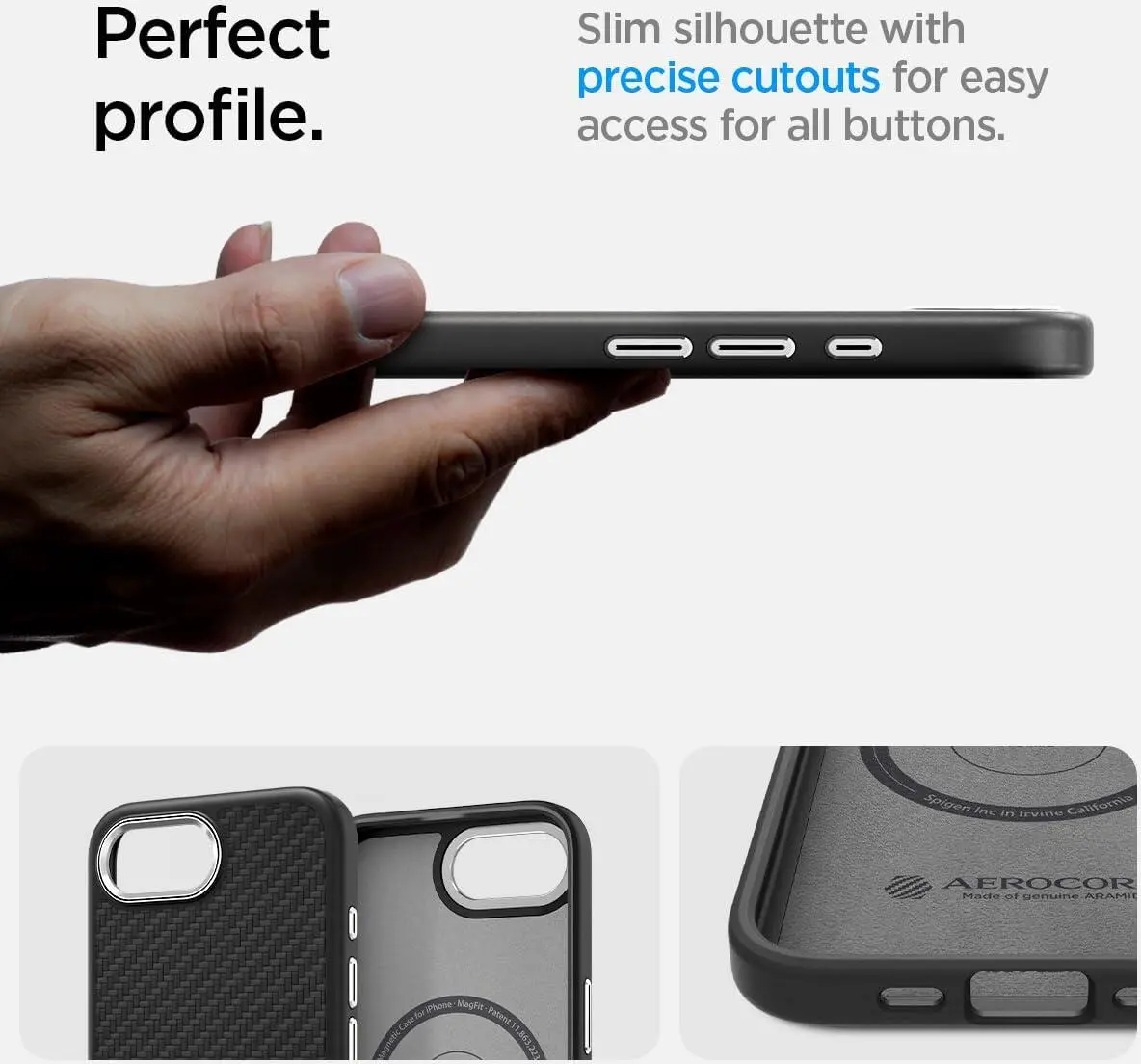 Spigen Enzo Aramid iPhone 16e Hoesje MagSafe Aramide Back Cover Zwart afbeelding 7