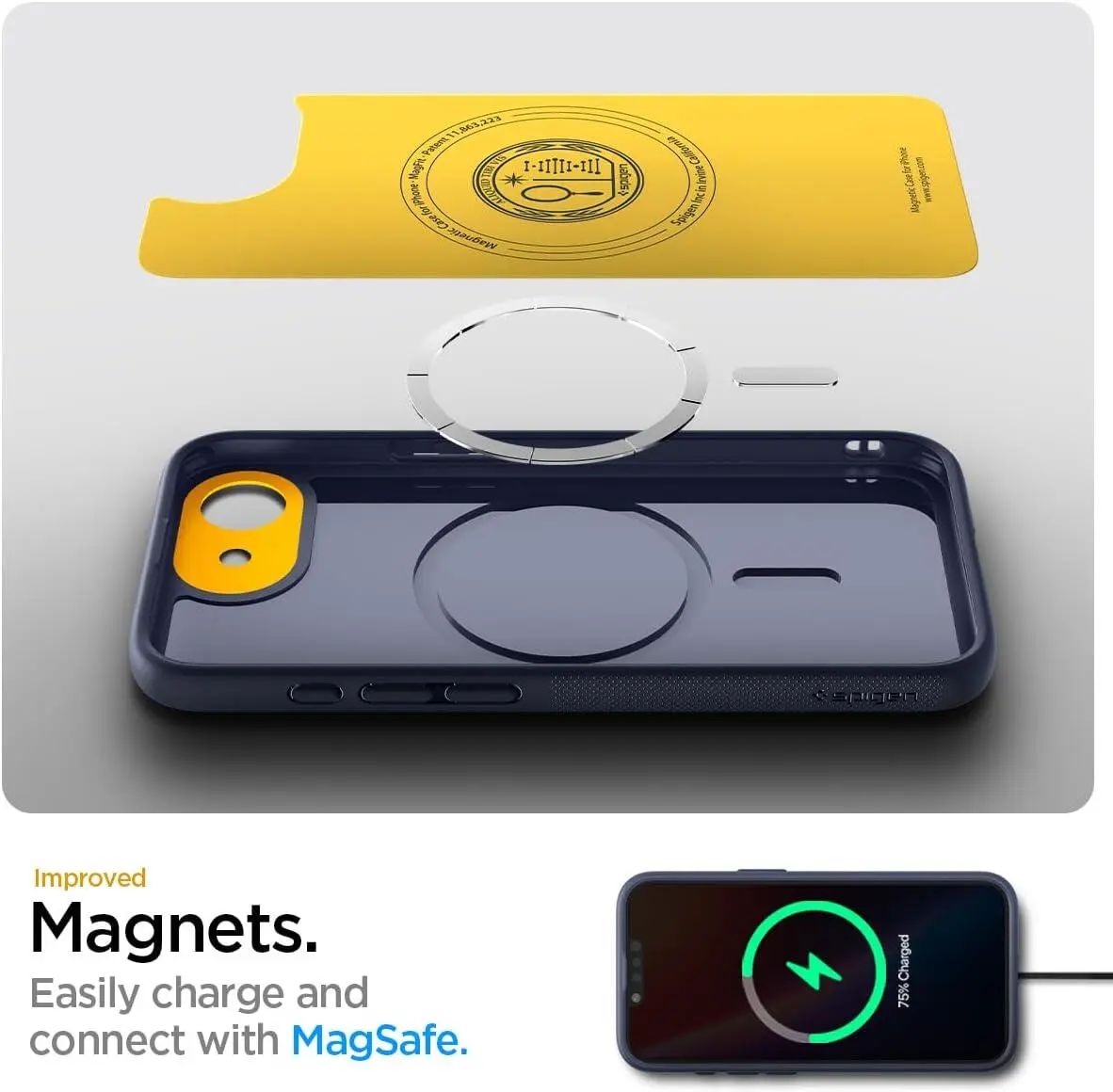 Spigen Nano Pop MagFit iPhone 17e / 16e Hoesje MagSafe Back Cover Navy afbeelding 4
