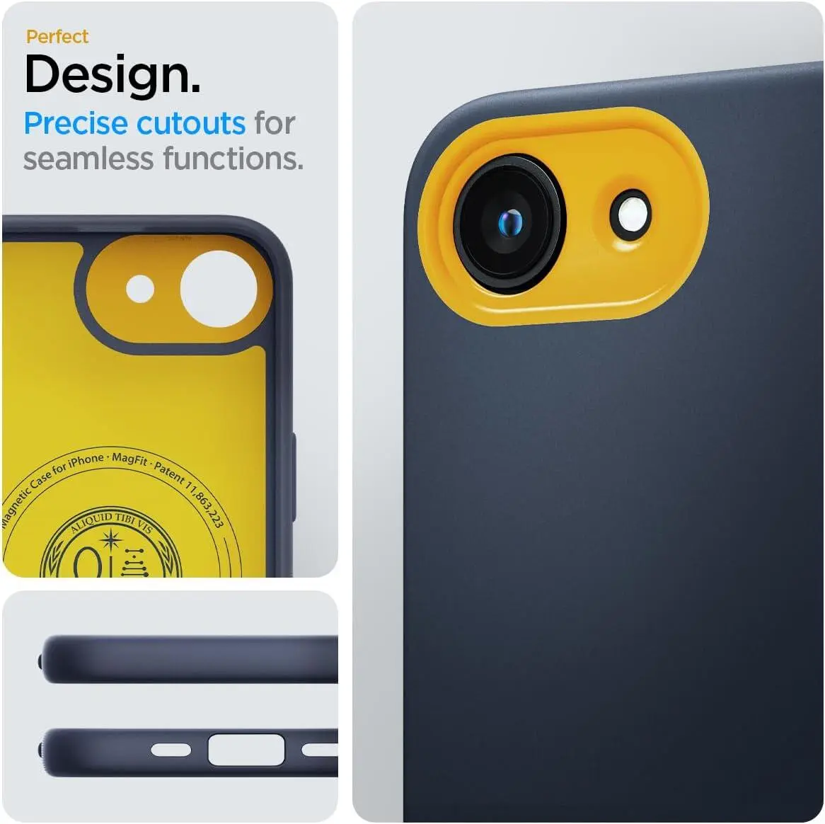 Spigen Nano Pop MagFit iPhone 17e / 16e Hoesje MagSafe Back Cover Navy afbeelding 7