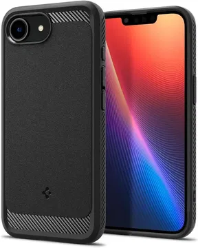 Spigen Rugged Armor MagFit Apple iPhone 16e Hoesje MagSafe Zwart