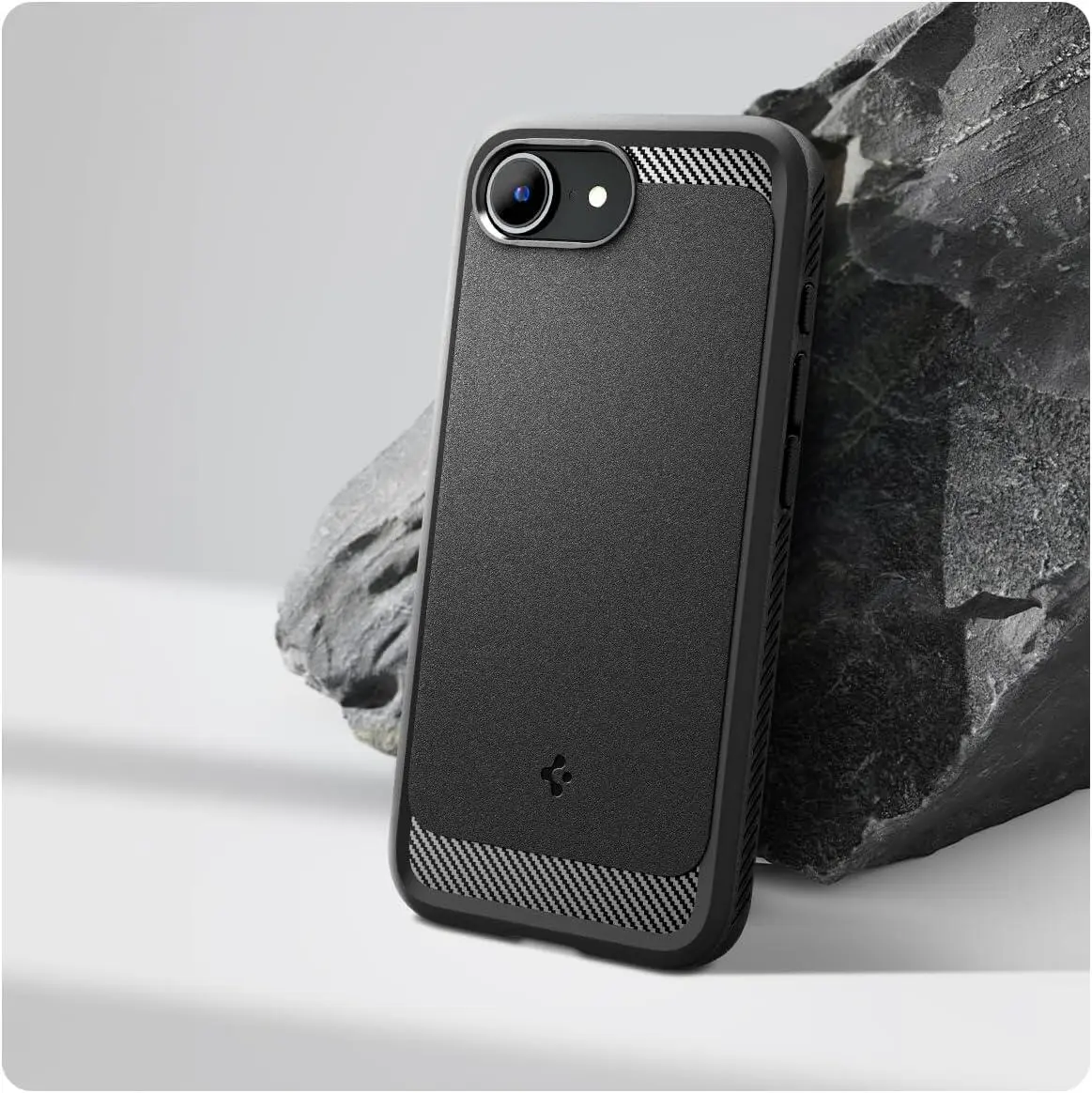 Spigen Rugged Armor MagFit Apple iPhone 16e Hoesje MagSafe Zwart afbeelding 3