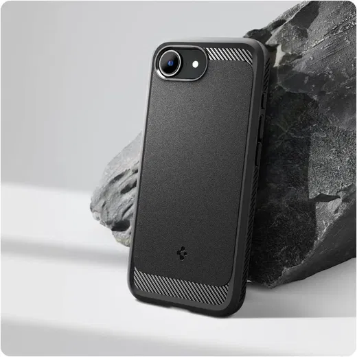 Spigen Rugged Armor MagFit Apple iPhone 16e Hoesje MagSafe Zwart afbeelding 3